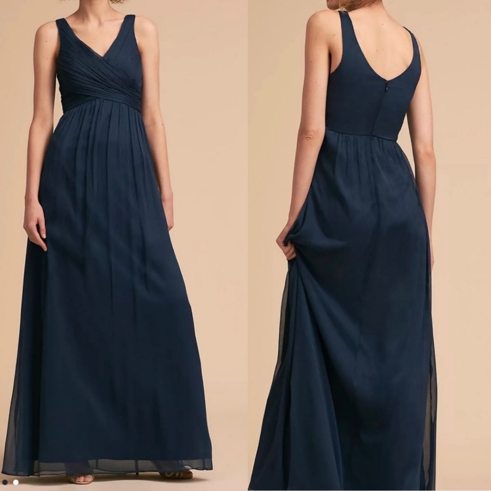 NWT! BHLDN Anthropologie 'Angie' Long Flowy Dress Navy Blue, Size S